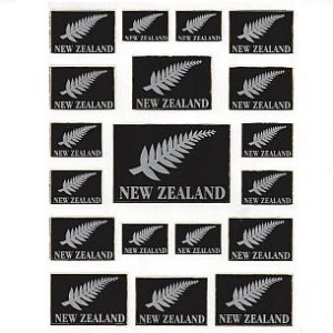 Laser Stickers Silver Fern and New Zealand Flag